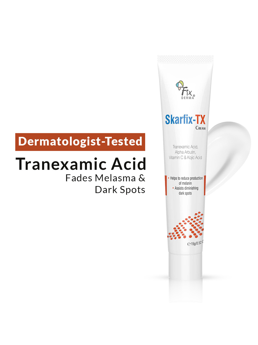 FIXDERMA SKARFIX - TX Tranexamic Acid + 2% Kojic Acid & Vitamin C Face Cream 15g