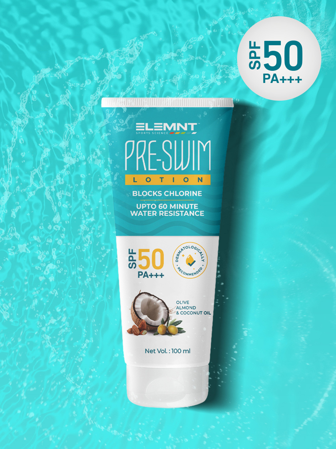 Elemnt Sports Science Pre Swim Lotion With Coconut & Almond Oil 100ml