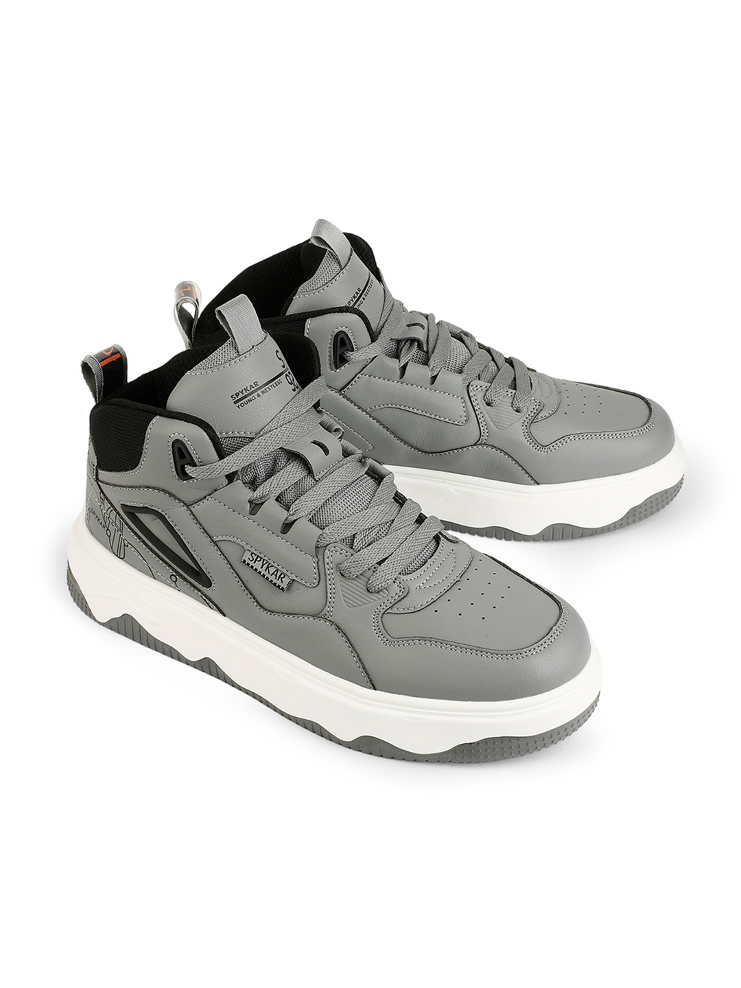 SPYKAR Men Synthetic Suede High-Top Sneakers