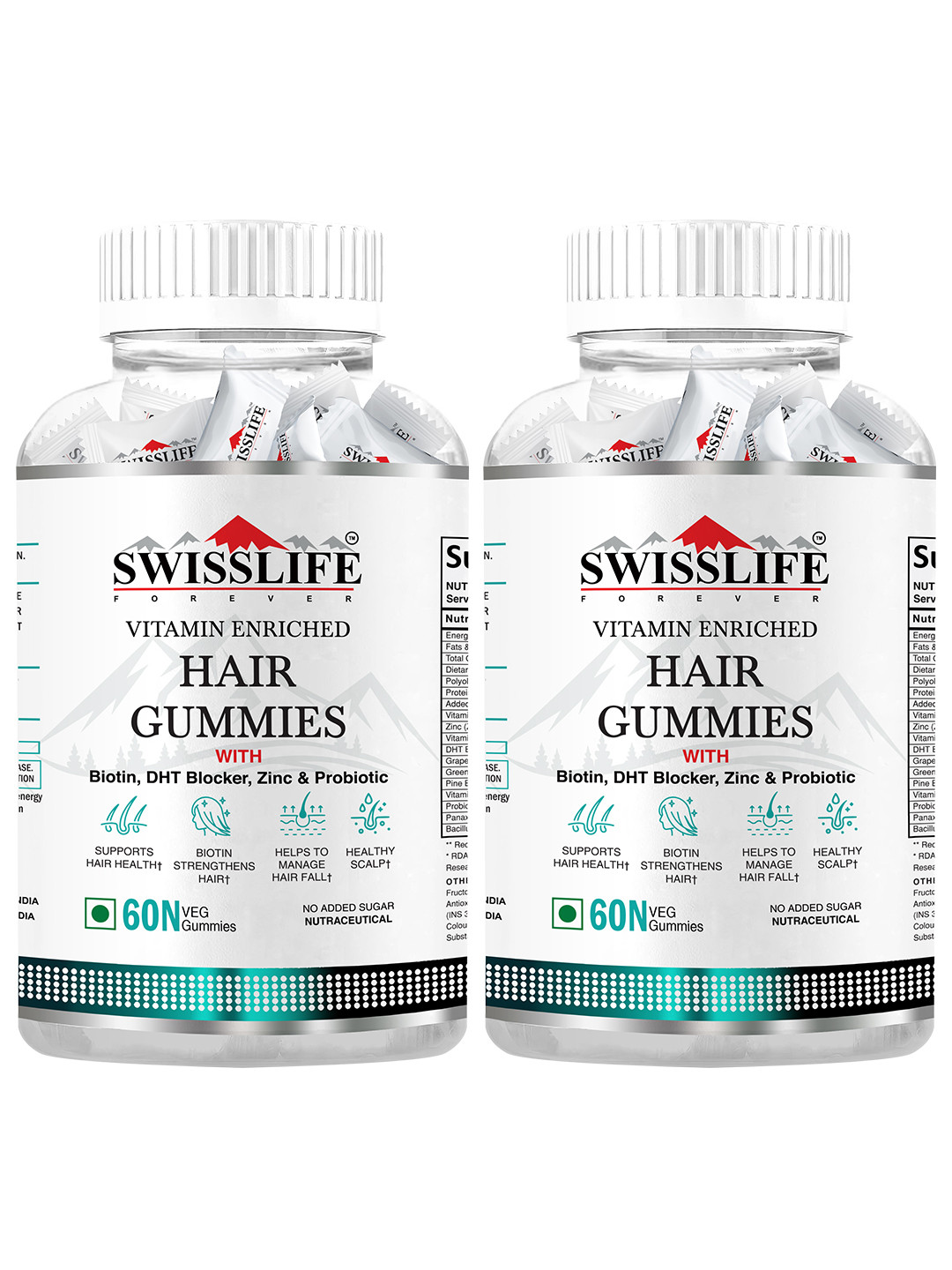 Swisslife Forever Set of 2 Hair Gummies with Biotin - 60 Gummies Each