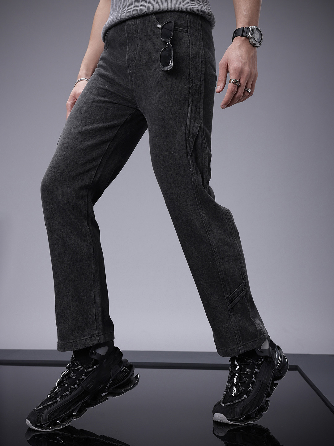SOKO STREET Men Stretchable Jeans with Side Stripes