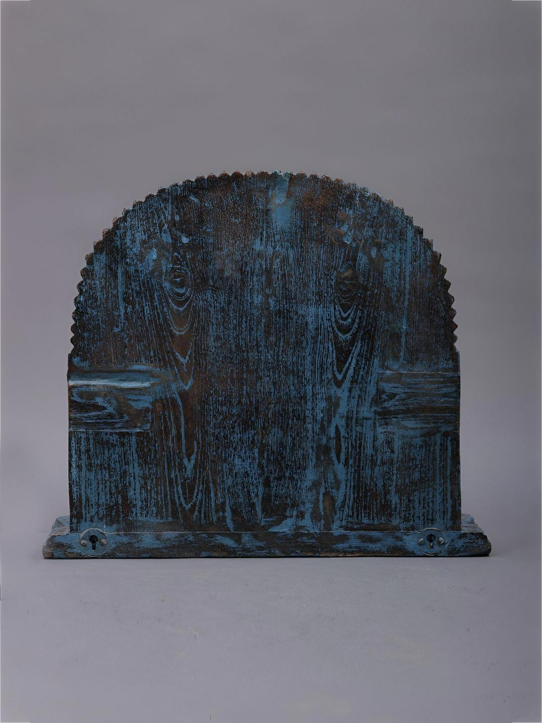 Exotic India Wall Mounted Blue Wood Natural Living Room Hand Made Medium Showpiece - 14.5 Inches