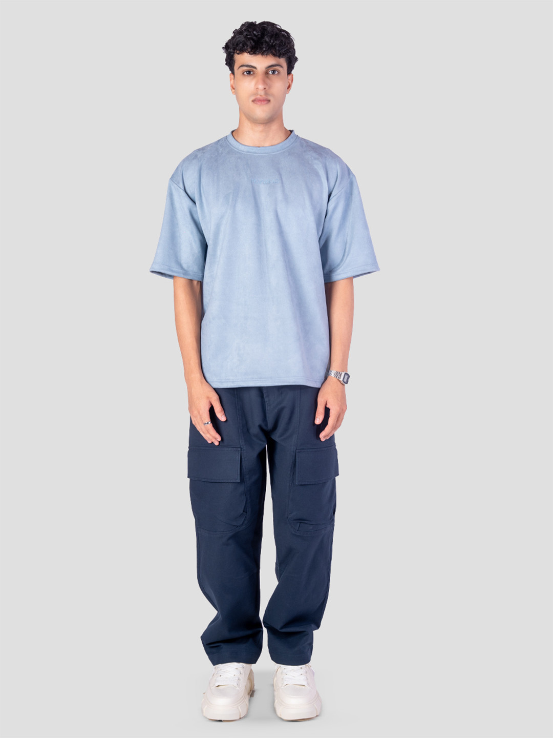 HOP HEAD Unisex Solid Round Neck Oversized T-Shirt