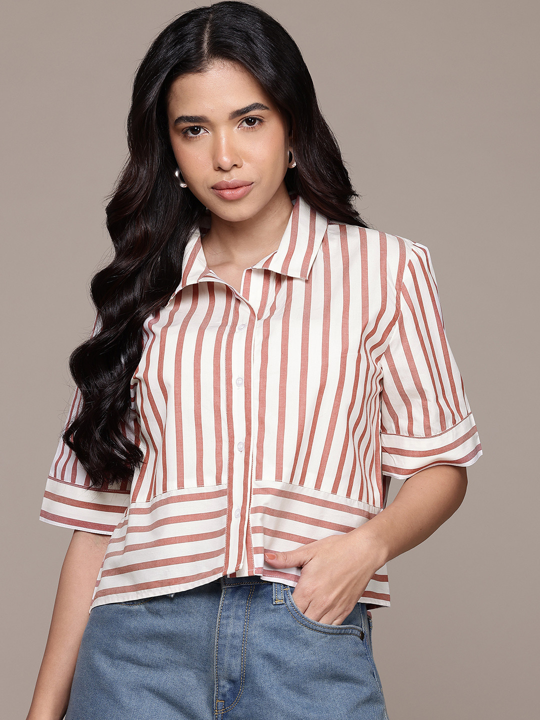 Nautica Opaque Striped Casual Shirt