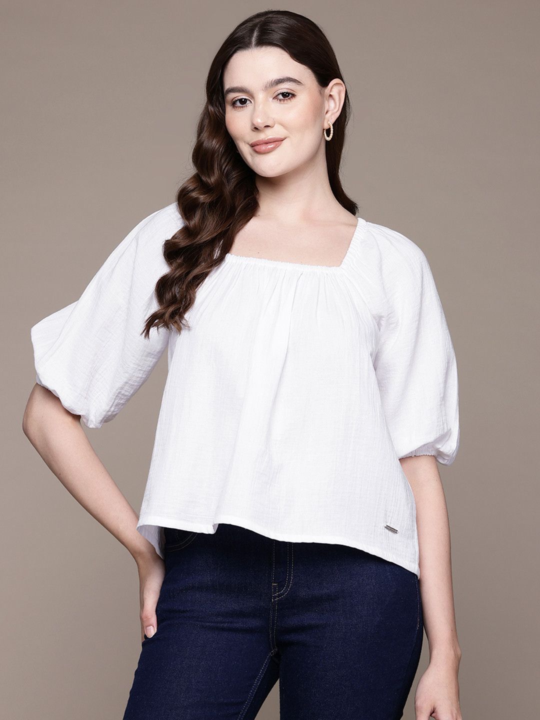 Nautica Crinkled Pure Cotton Top