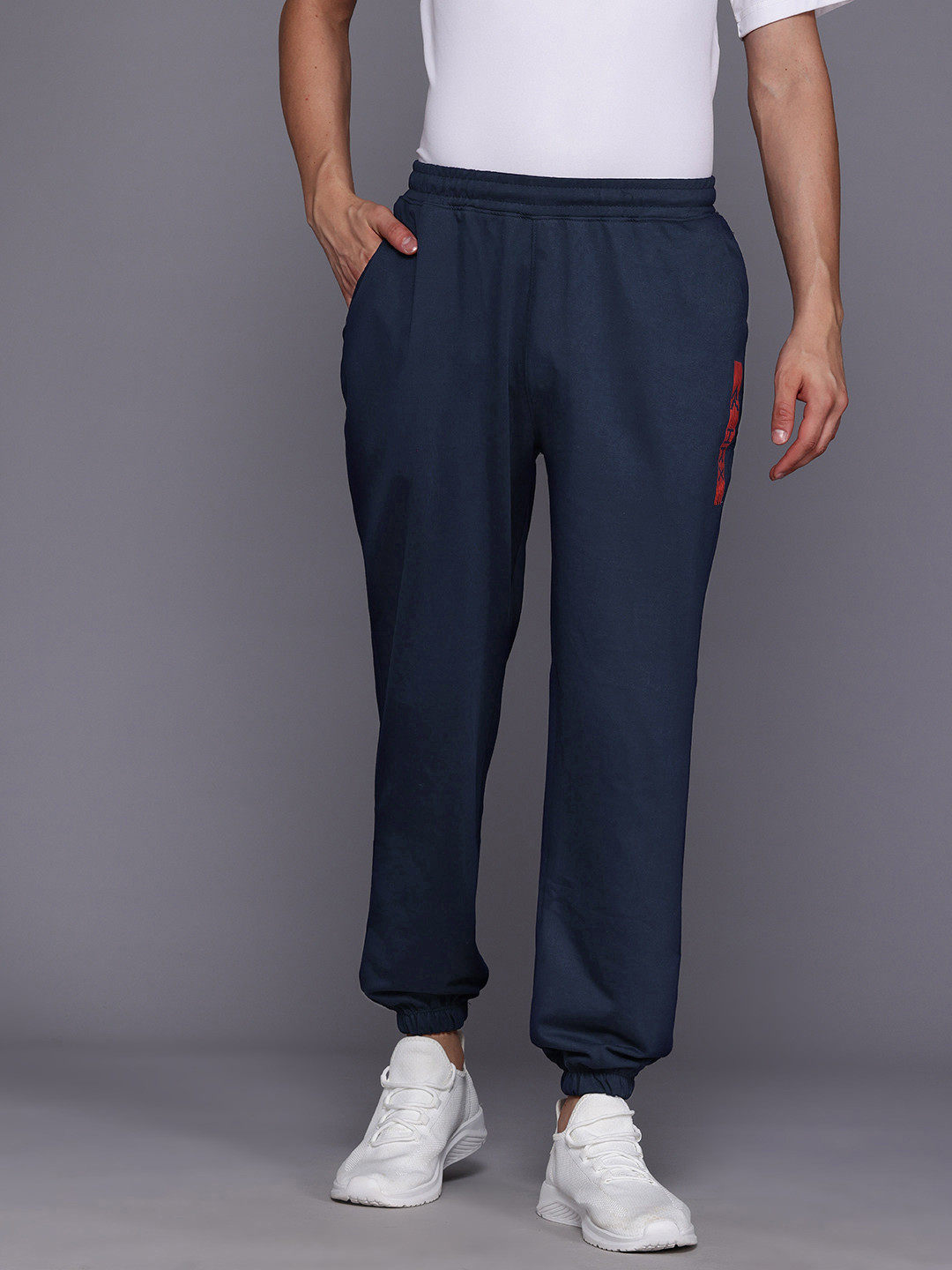 HRX by Hrithik Roshan Men Brand Logo Print Jogger-Style Track Pants