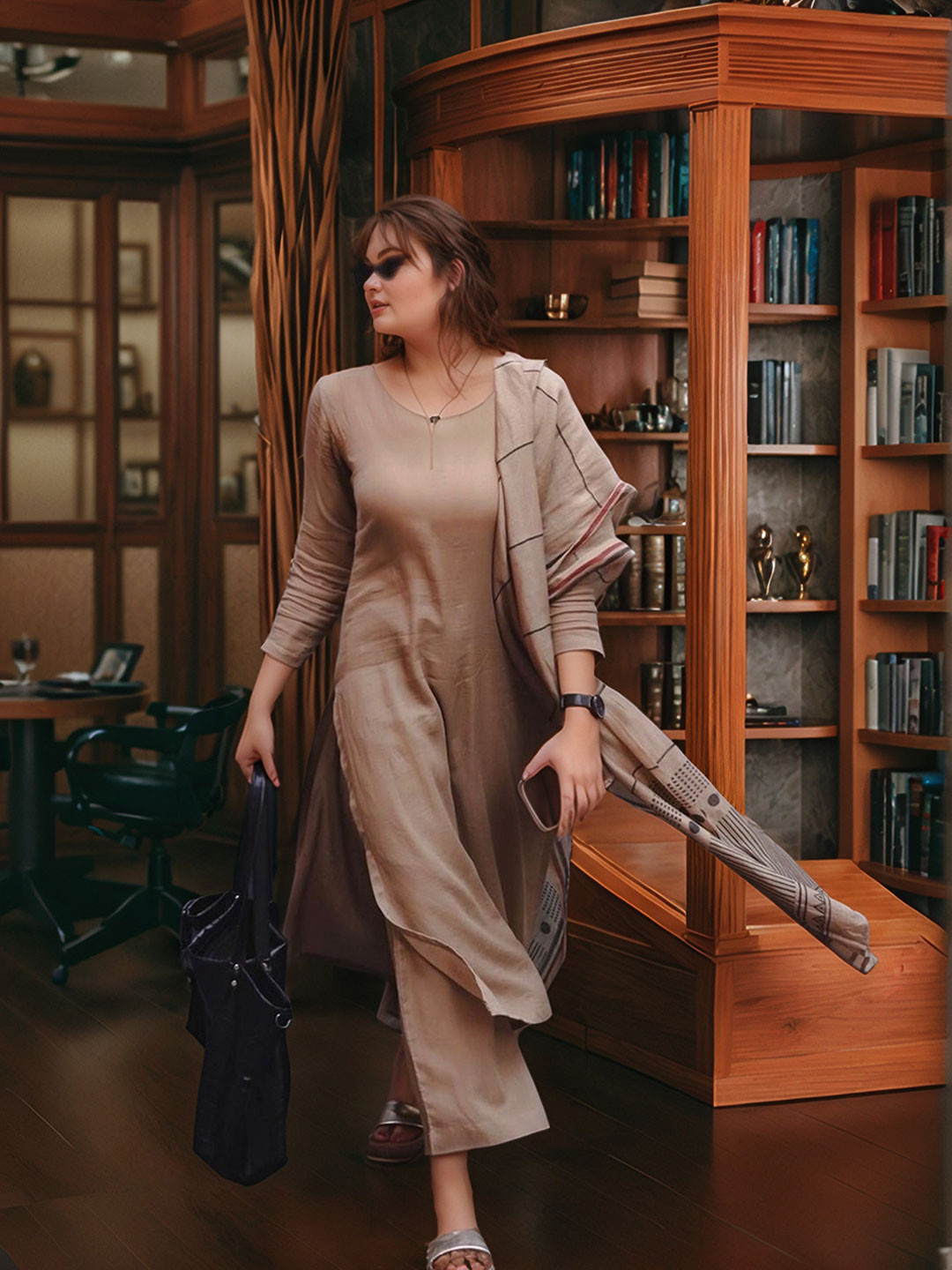 Anni Designer V-Neck Regular Straight Kurta With Trousers & Dupatta