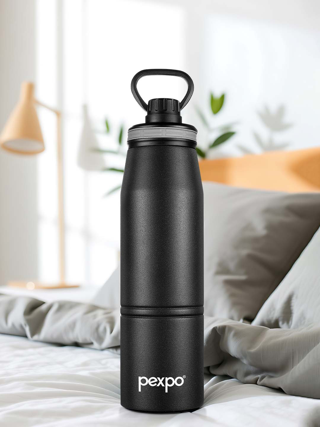 Pexpo ALTROS Black Stainless Steel Double Wall Vacuum Flask - 740ml