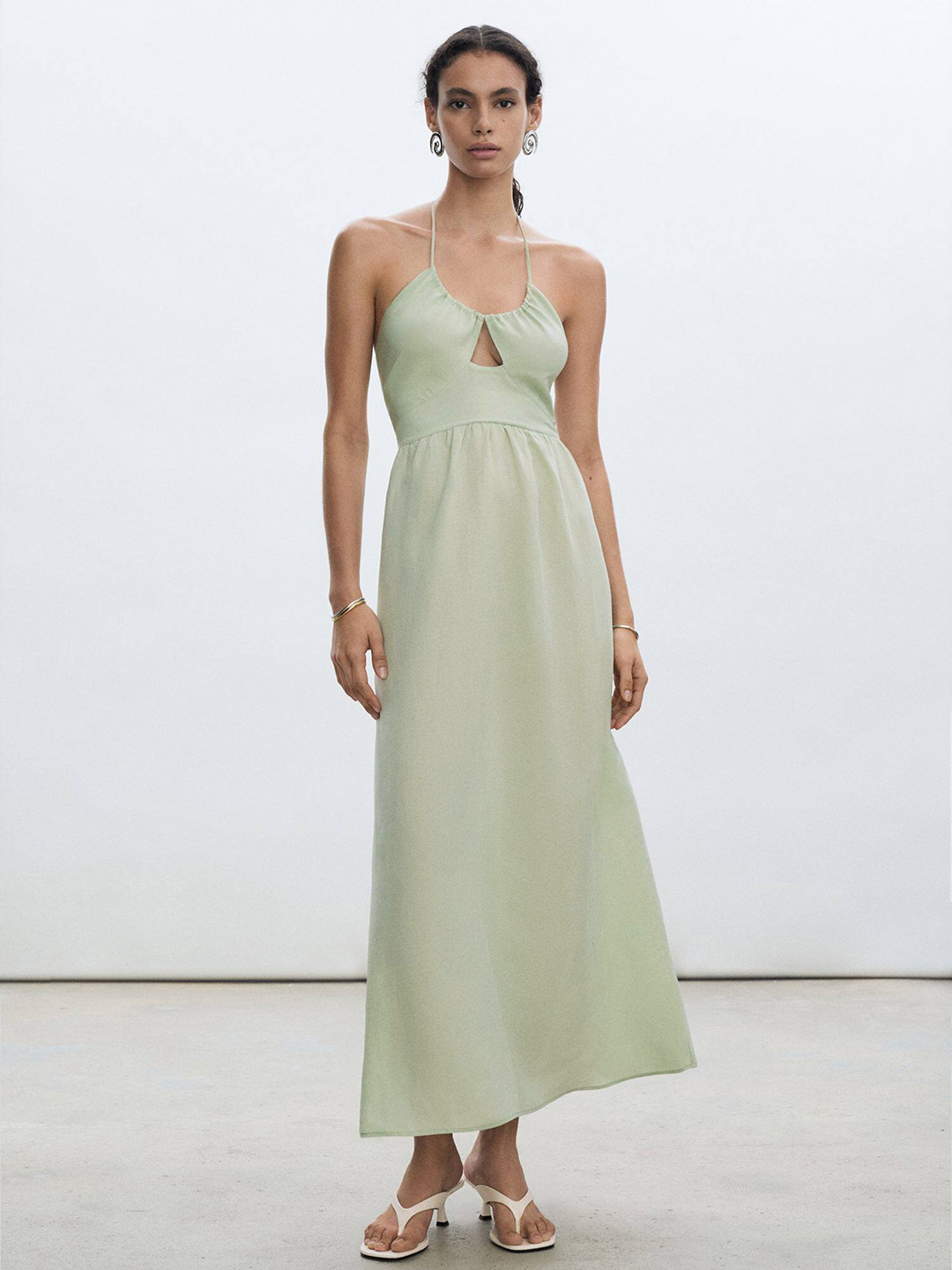 MANGO Halter Neck Maxi Dress