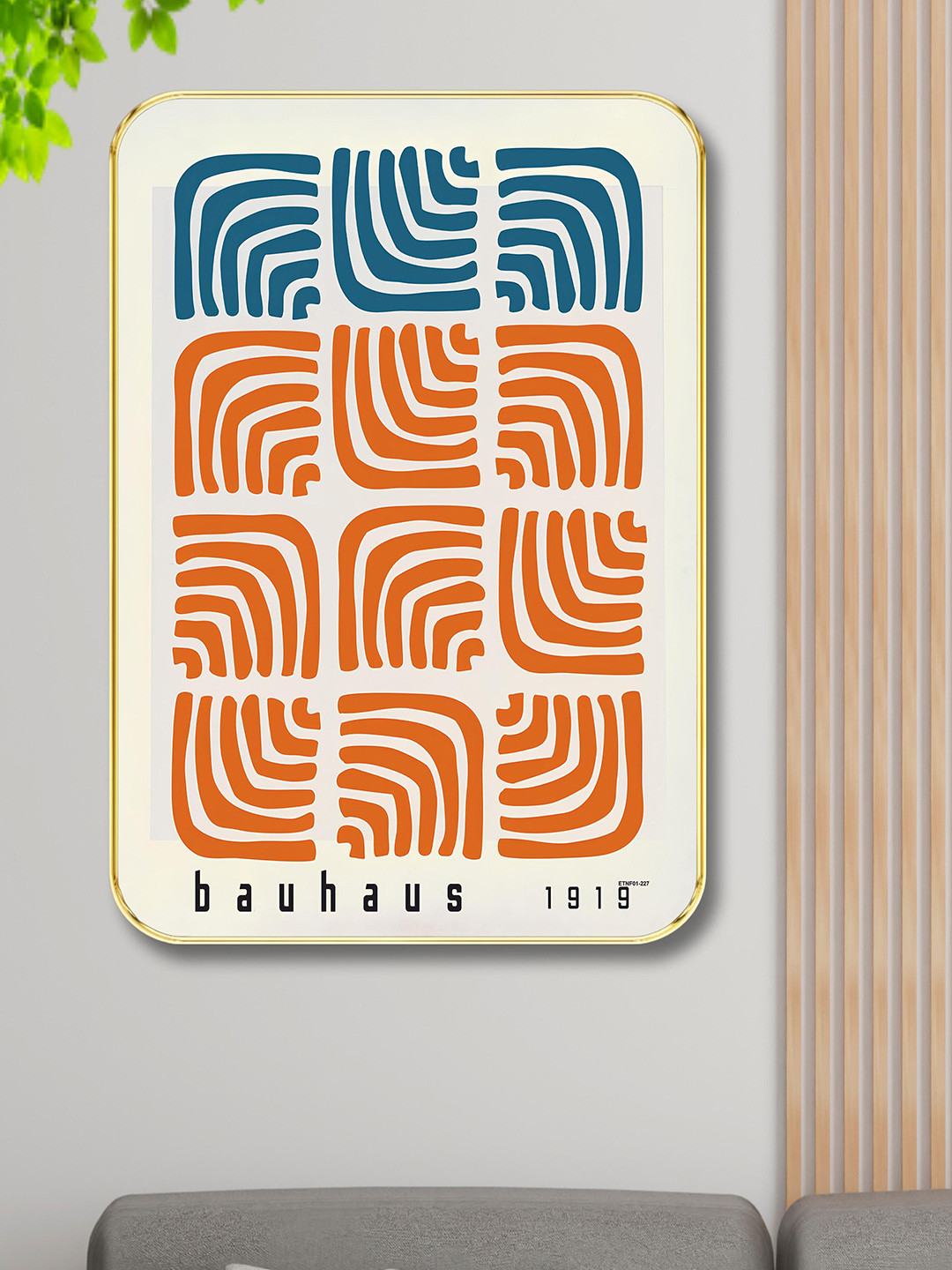 SAF White & Red Abstract Wooden Framed Canvas Painting Wall Art