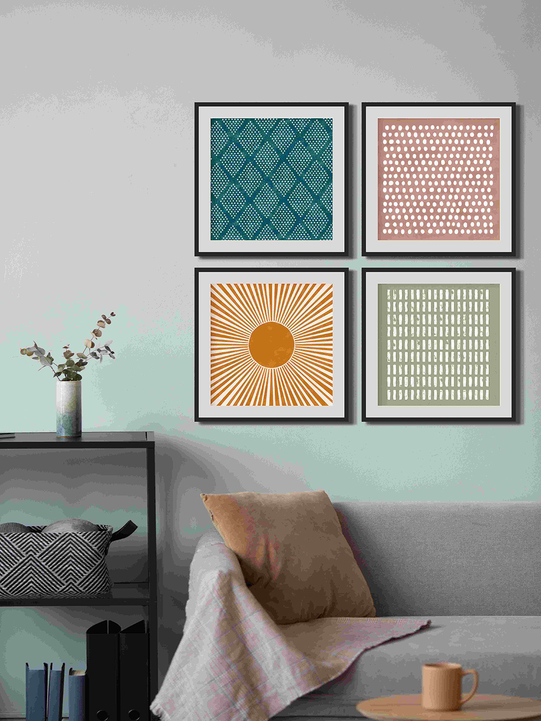 999Store Sun Art Canvas 4 Piece Wall Square Paintings Wall Art 35 x 35In