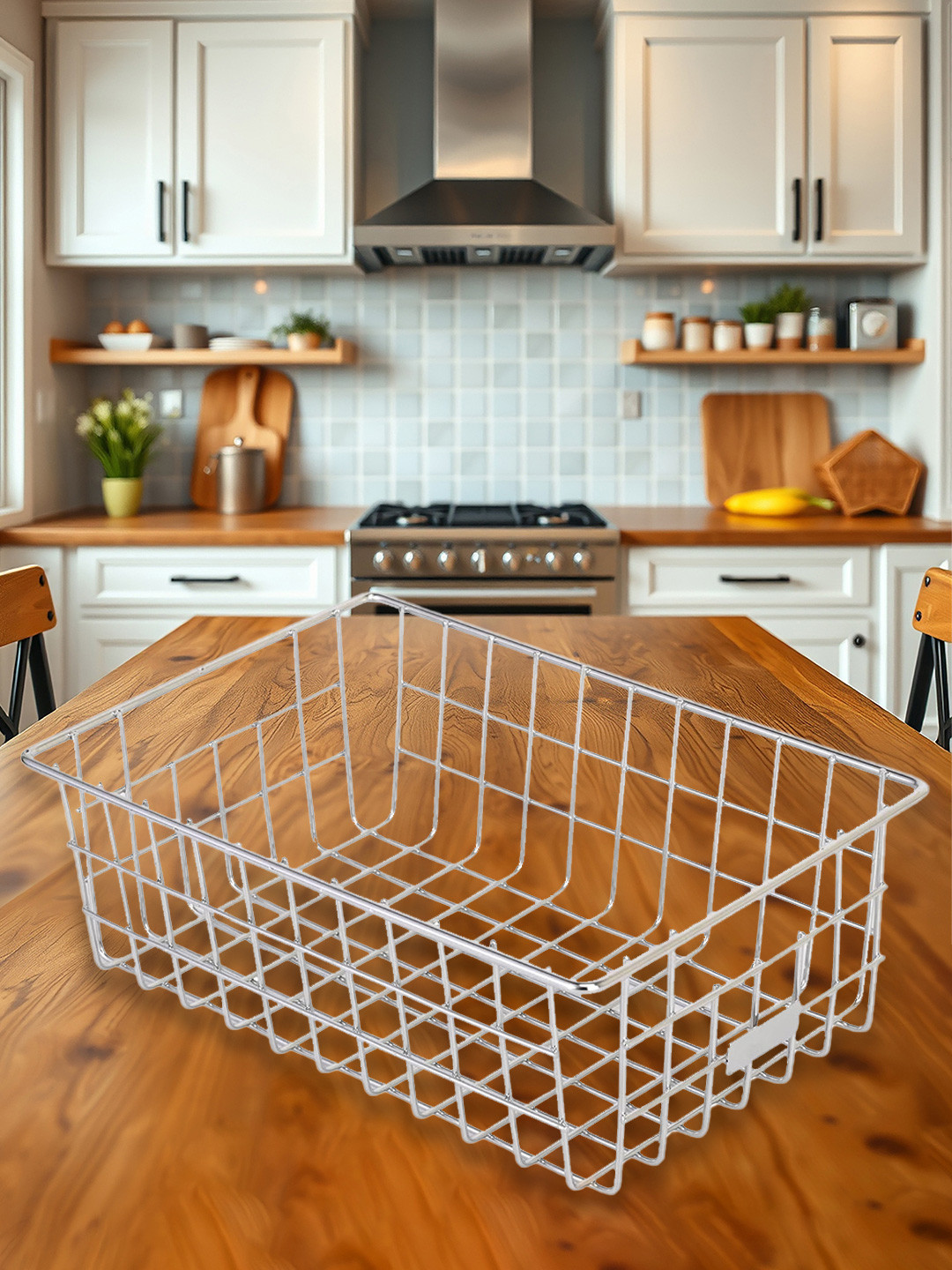 Kuber Industries 2-Pcs Stainless Steel Dish Rack Kitchen With Handle