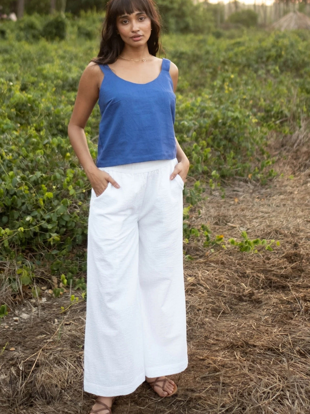 Creatures of Habit Women Seersucker Oversized Pants