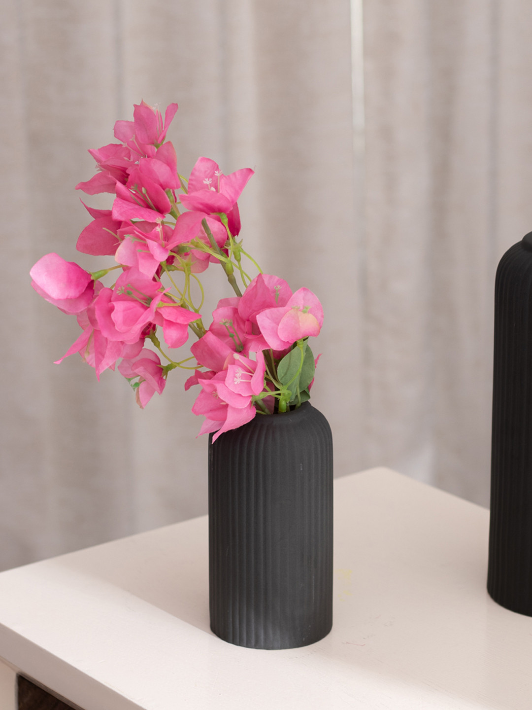 The Decor Mantra Black Ceramic Flower Vases