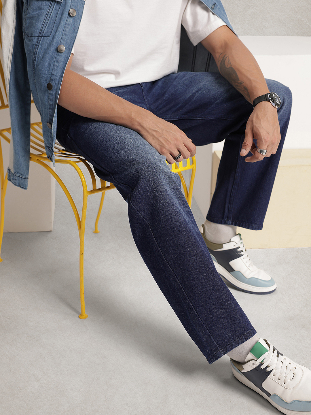 WROGN Men Loose Fit Pure Cotton Jeans