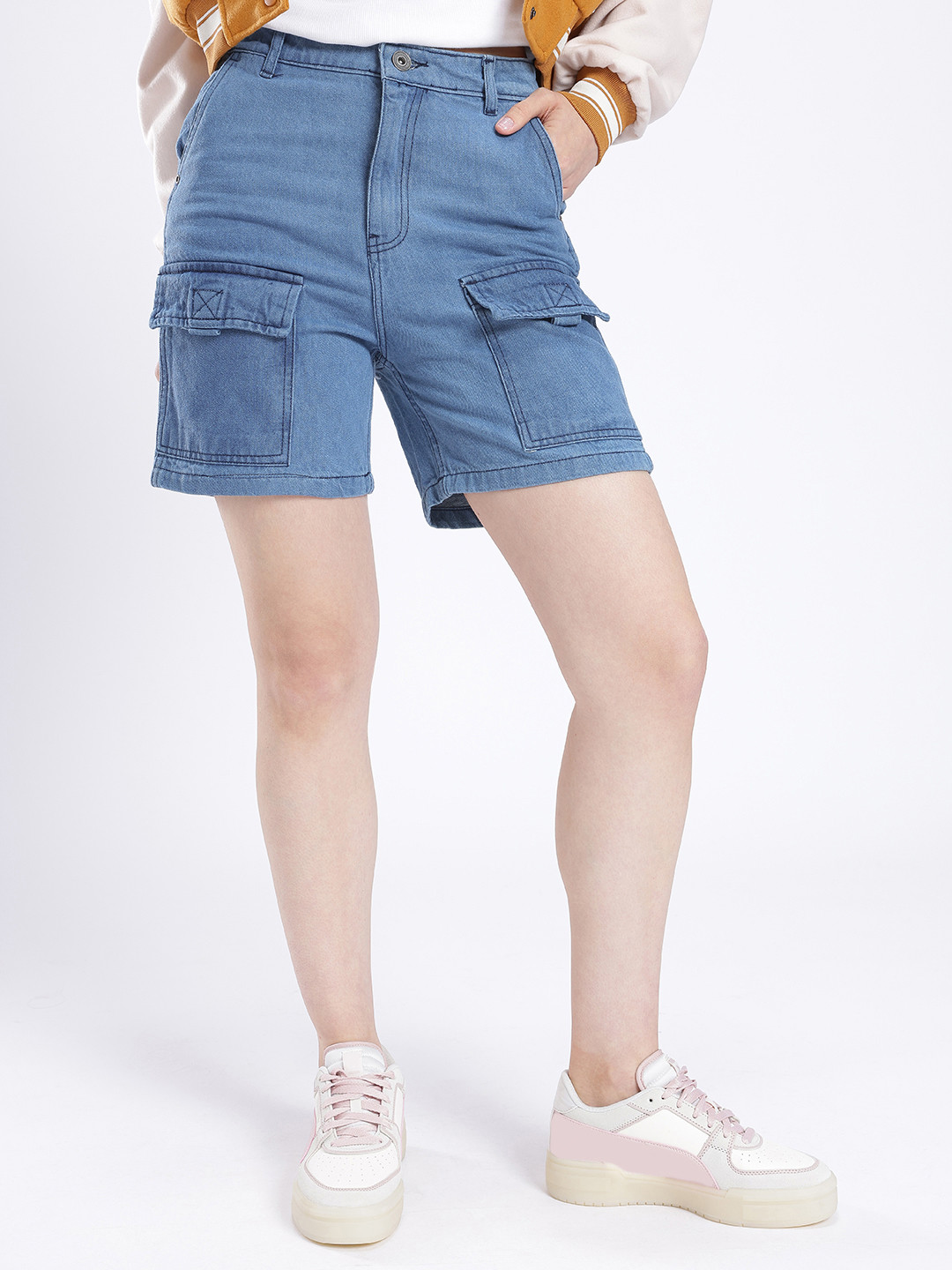DressBerry Women Denim Cargo Shorts