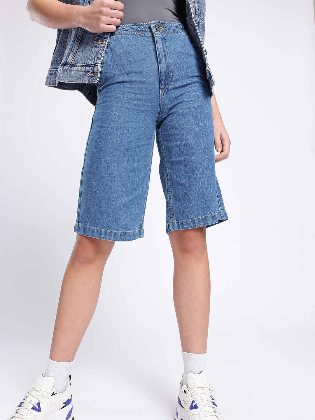 DressBerry Women Knee Length Denim Shorts