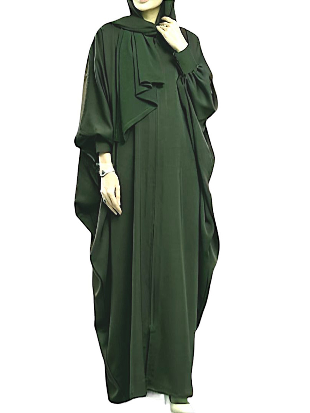 MUSHKIYA Long Sleeve Kaftan Abaya With Scarf