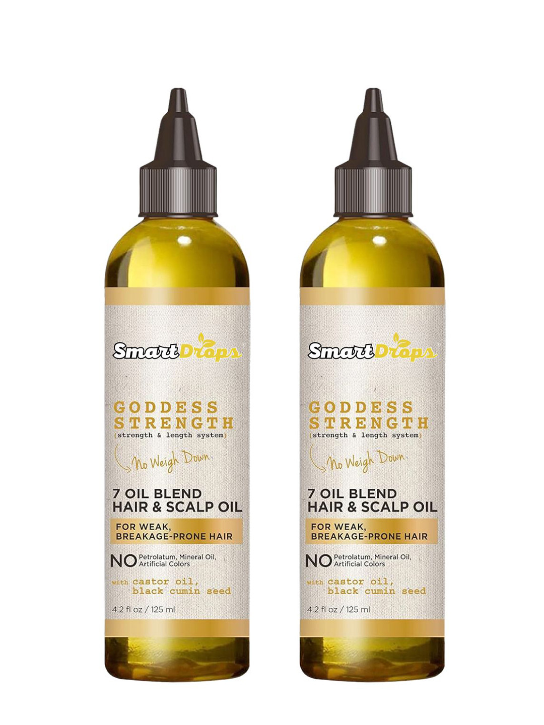 Smartdrops 2Pcs Goddess Strength 7 Oil Blend Hair & Scalp Oil with Castor Oil - 125ml Each