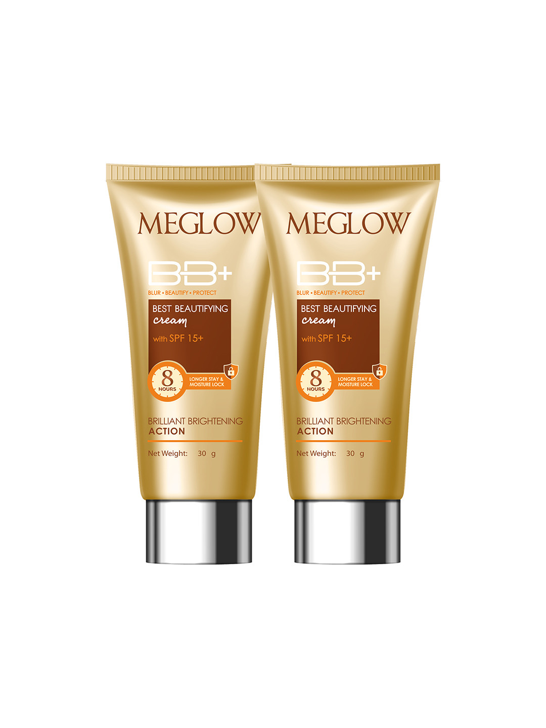 MEGLOW Set Of 2 Long Stay & Moisture Lock SPF 15+ BB+ Cream 60g