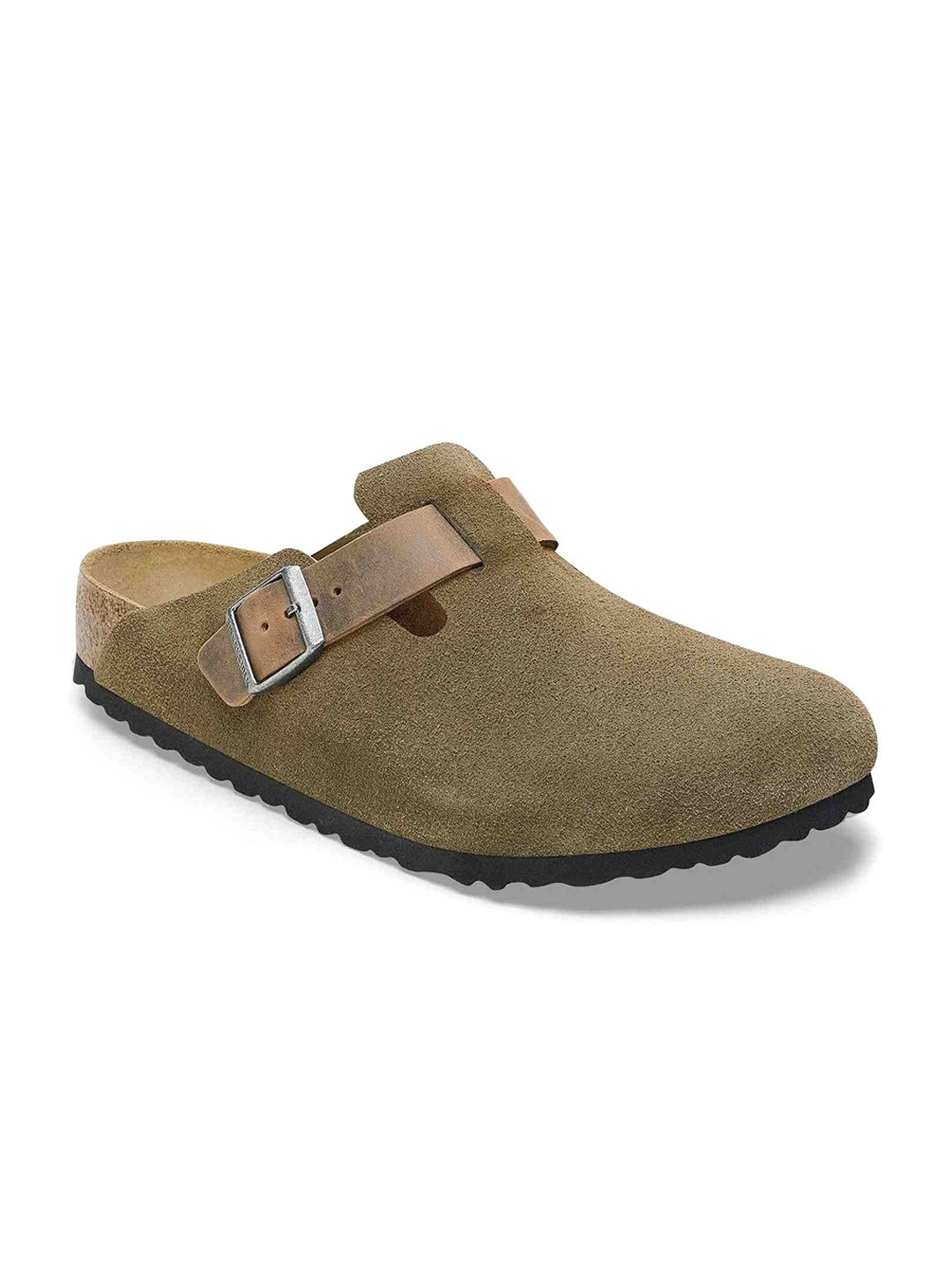Birkenstock Men Regular Width Boston Bs Leather Round Toe Clogs