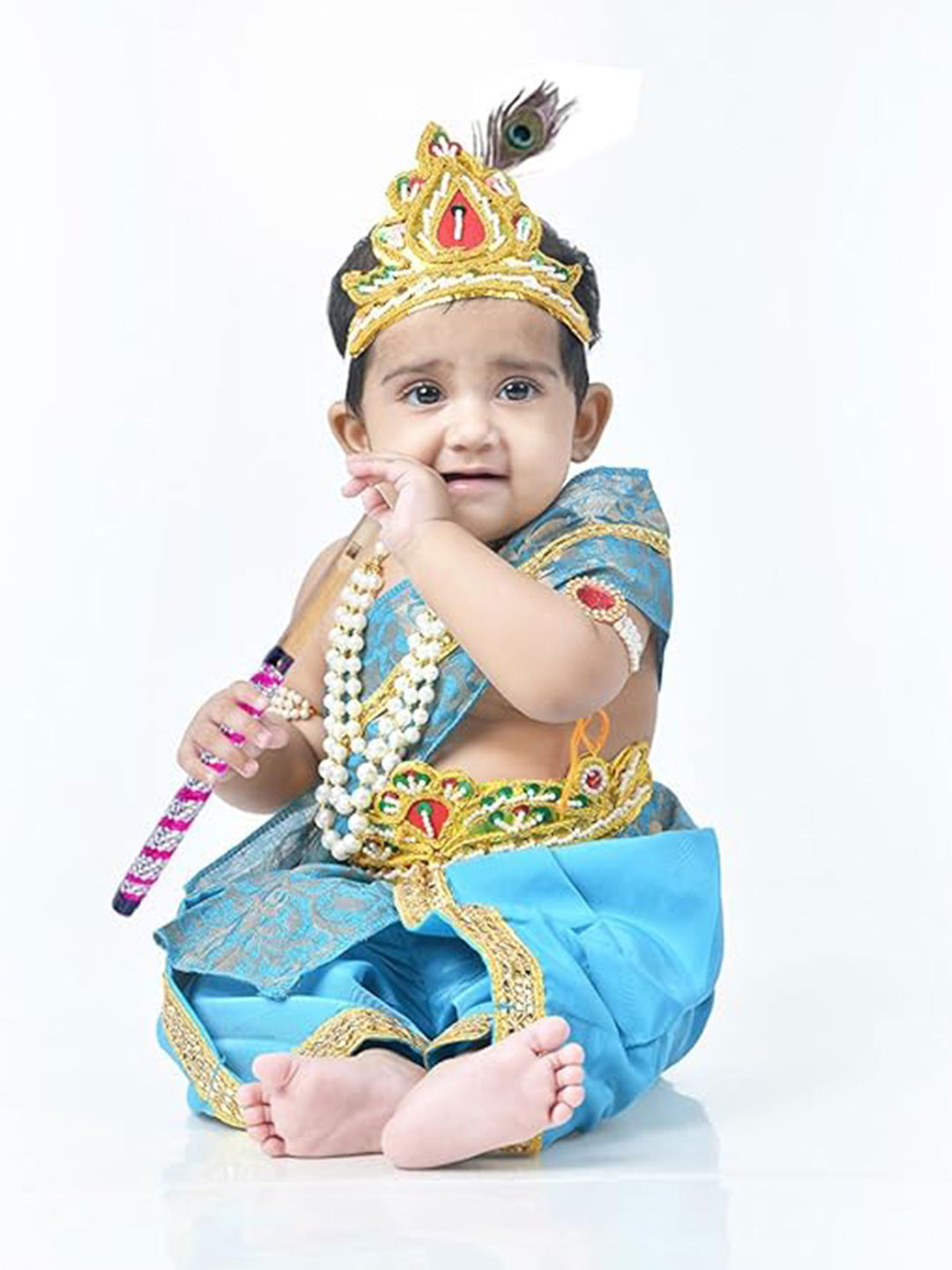 itsmycostume Boys Krishna Dress Costume Set with Accessories