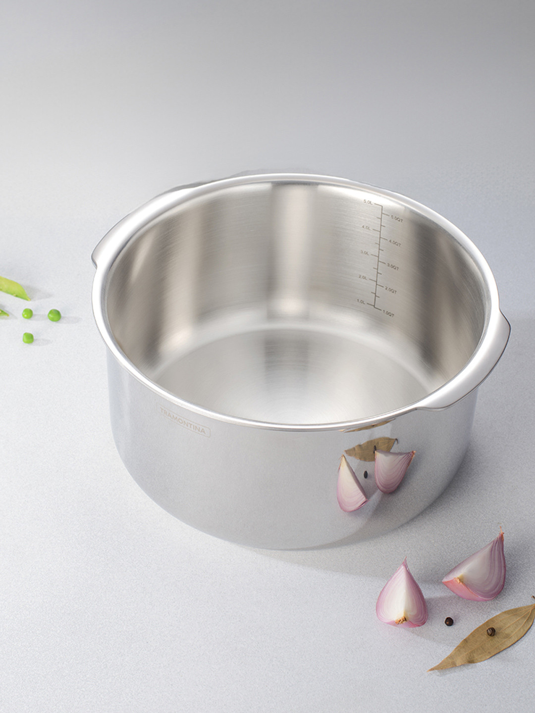 Tramontina Aeion Silver-toned Non Toxic Stainless Steel Triply Induction Base Tope & Lid