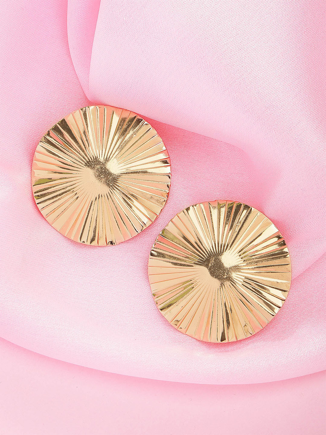 Bohey by KARATCART Gold Plated Contemporary Studs