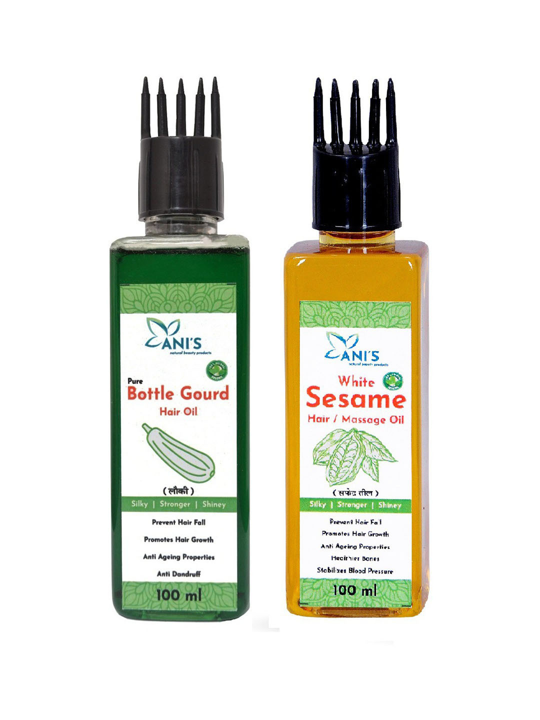 ANI'S Set Of 2 Bottle Gourd & White Sesame Hair Oils -100ml Each