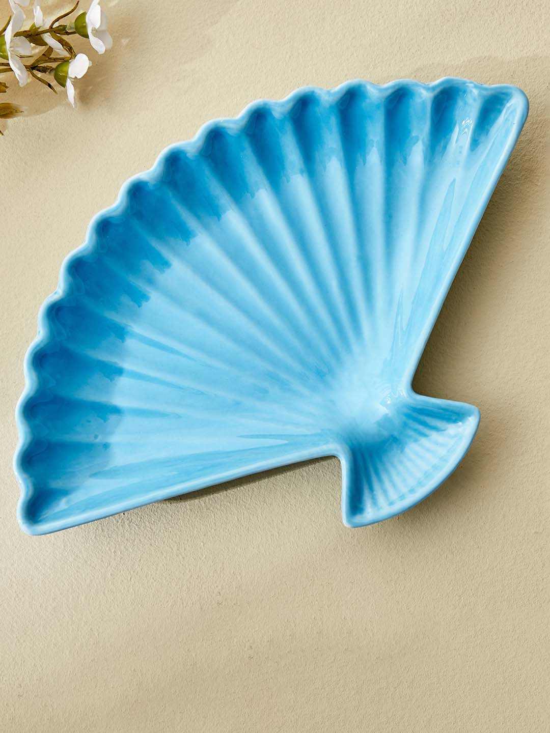 Home Centre Bleam Blue Ceramic Food Platter