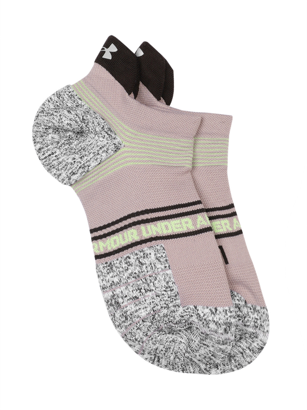 UNDER ARMOUR Unisex Odor Control Ankle Length AD Run Cushion No Show Socks