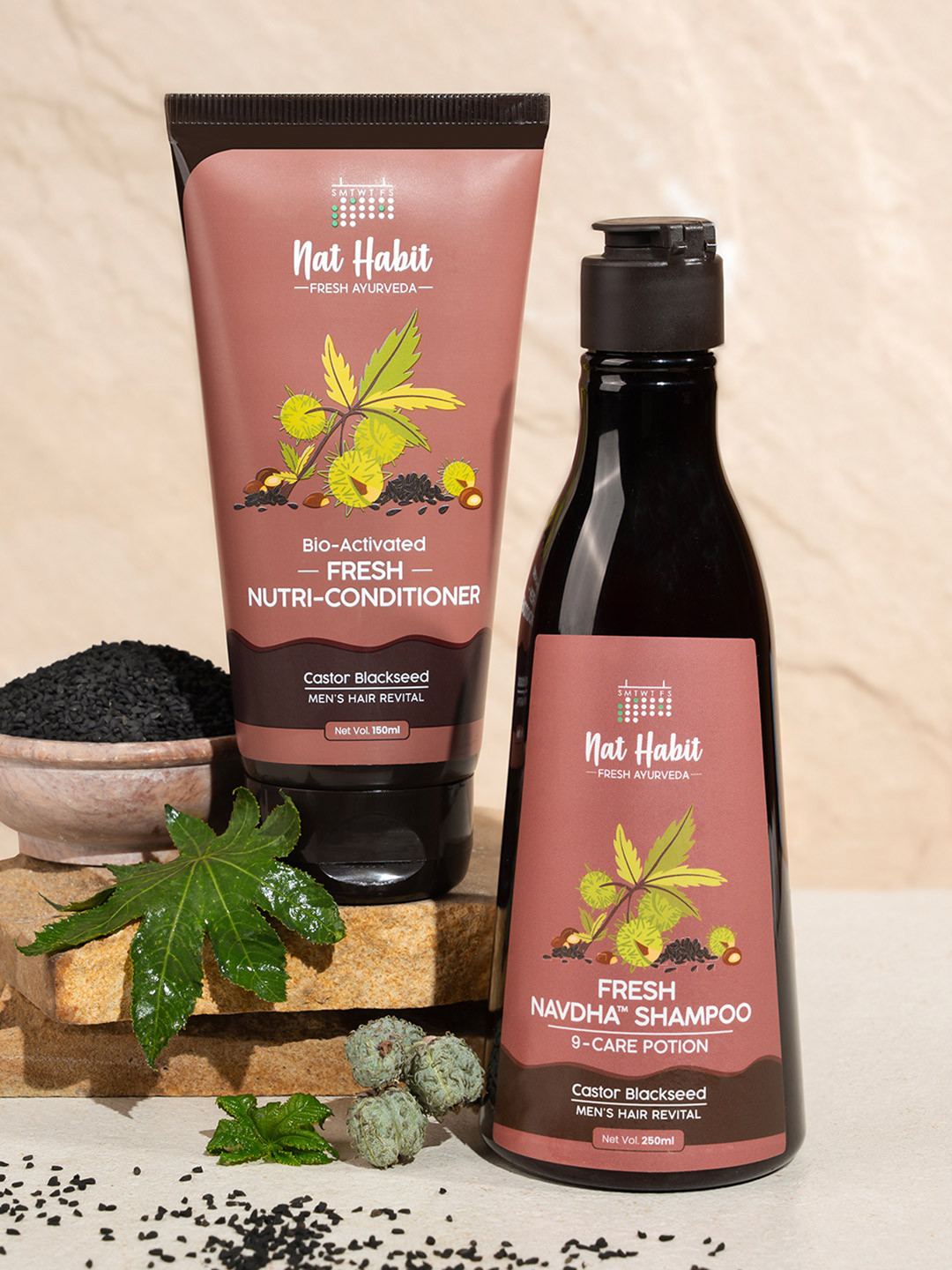 Nat Habit Castor Black Seed Shampoo & Conditioner Hair Care Combo