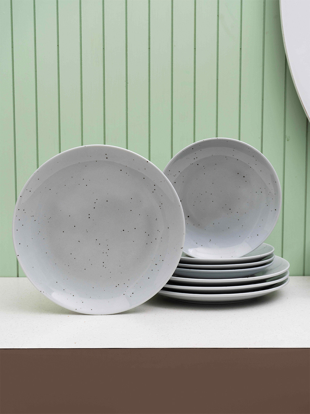 JCPL Grey Set Of 8 Fine Grains Grey Dinner Set