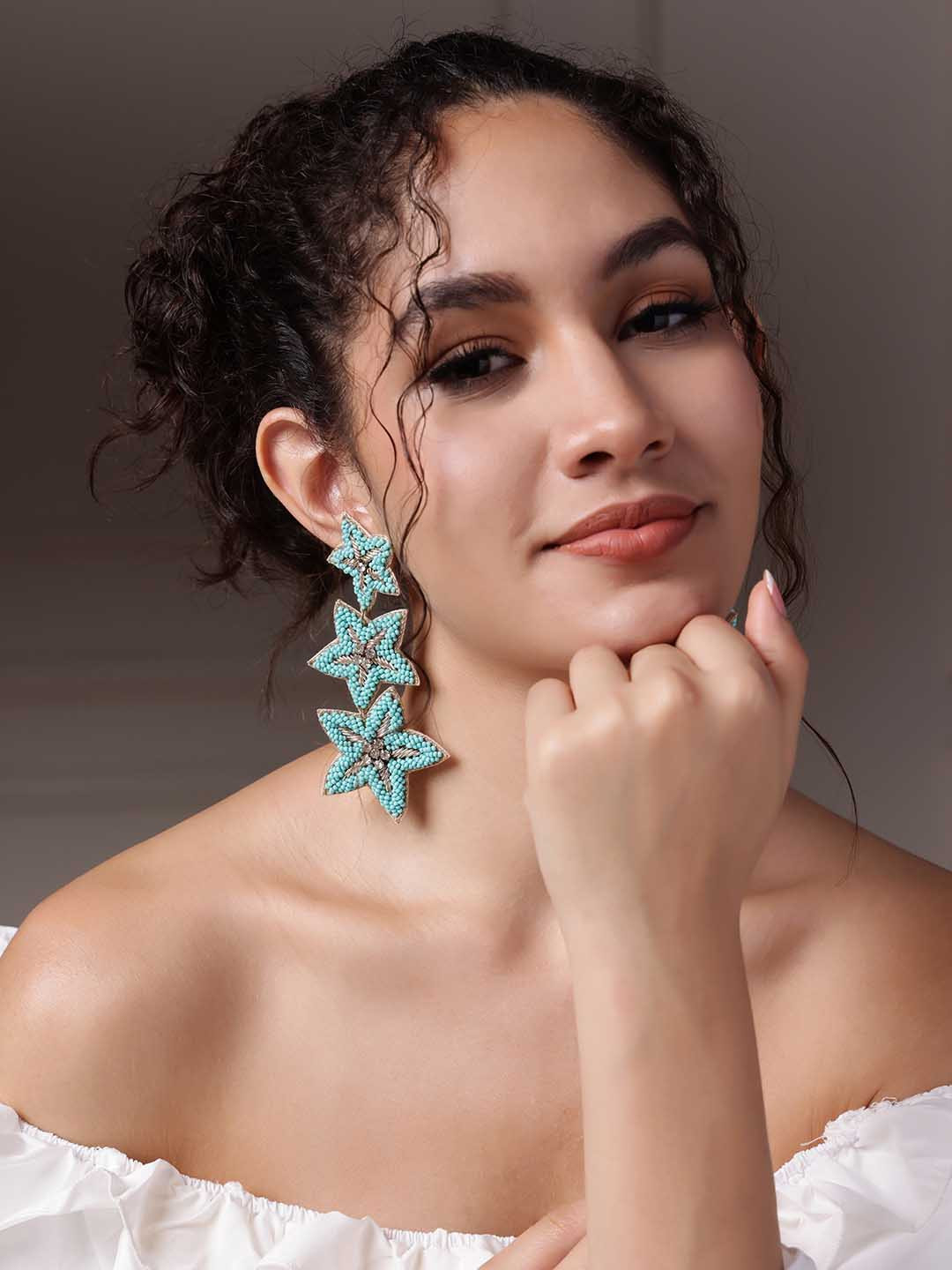 PANASH Star Shaped Drop Earrings