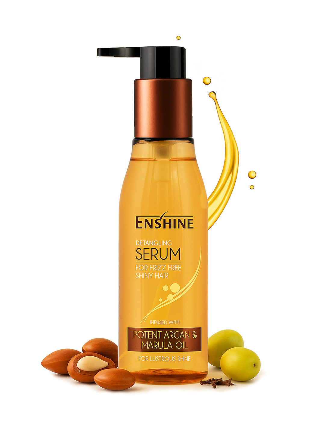 ENSHINE Hair Serum For Frizz Free & Smooth Shiny Hair With Argan & Marula Oil - 110 ml