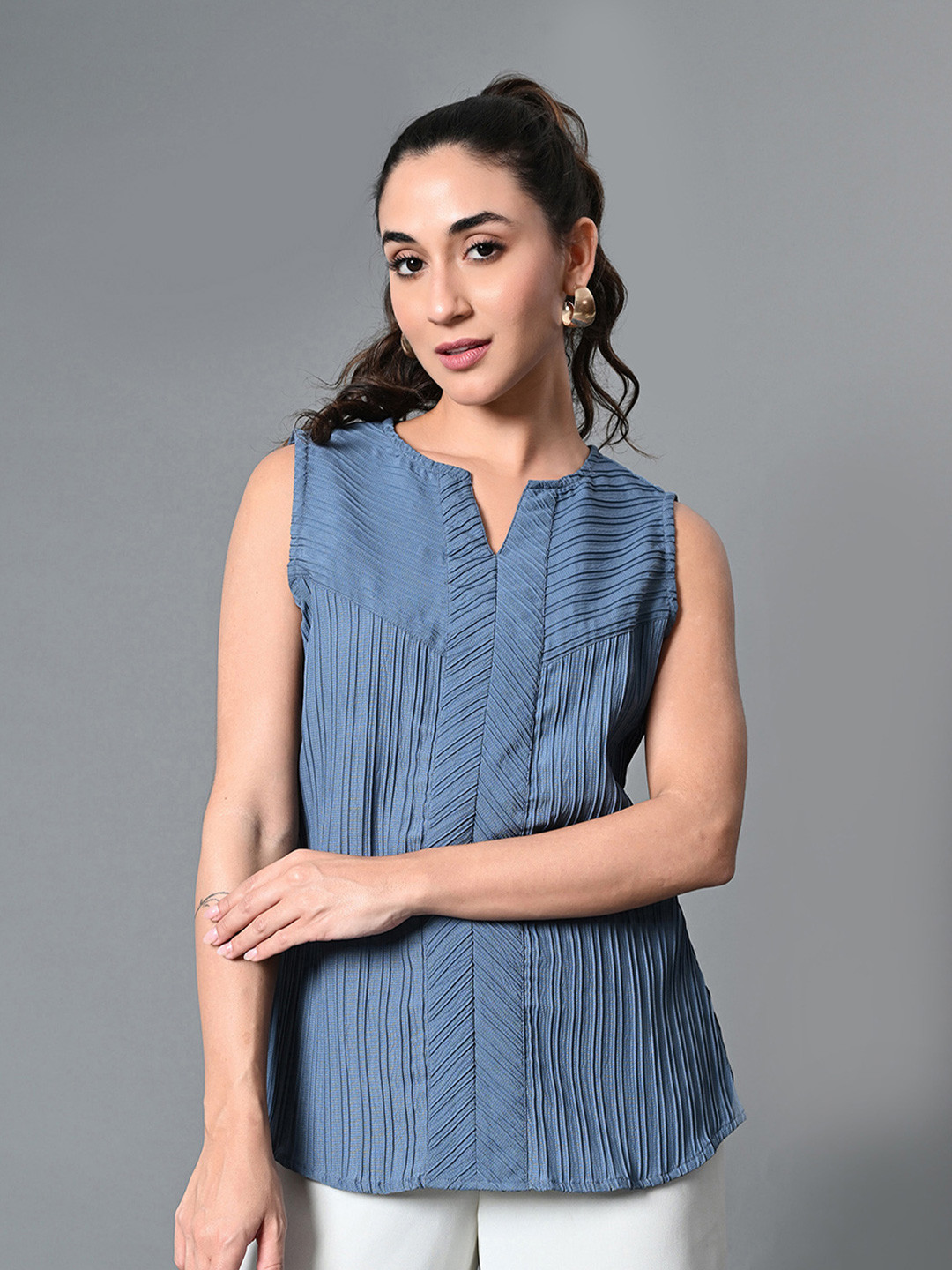 Myshka Striped Shirt Style Top