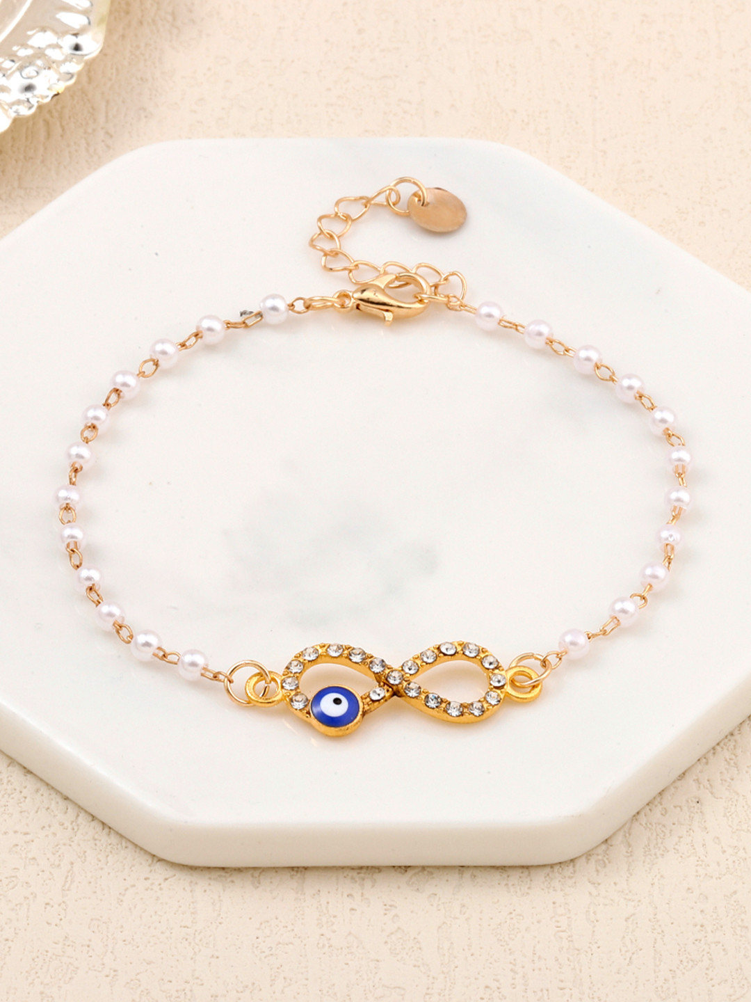 SALTY Infinite Love Peal Evil Eye Wrist Bracelet