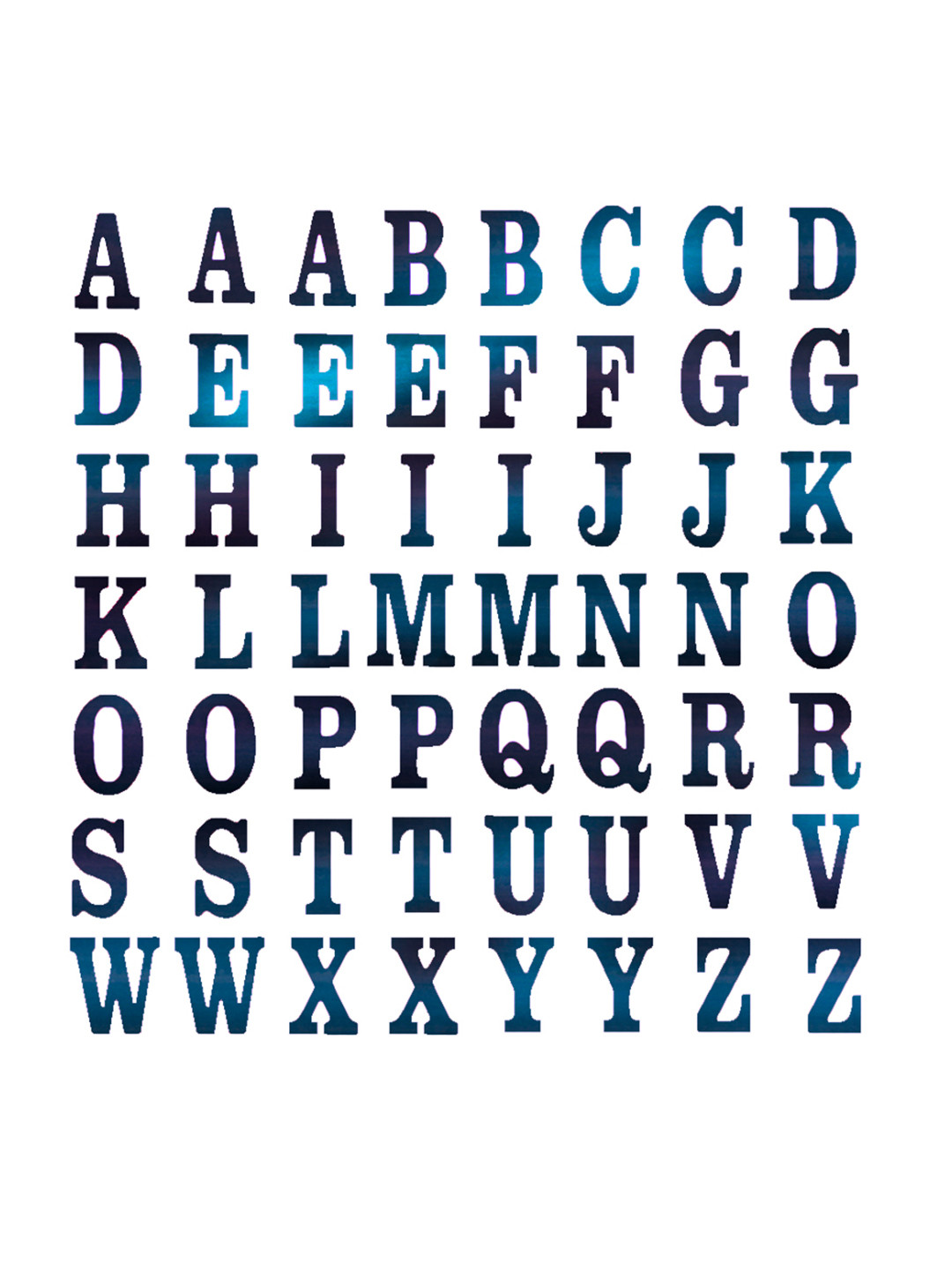 Comet Busters White & Blue Printed Self-Adhesive Alphabet Wall Sticker