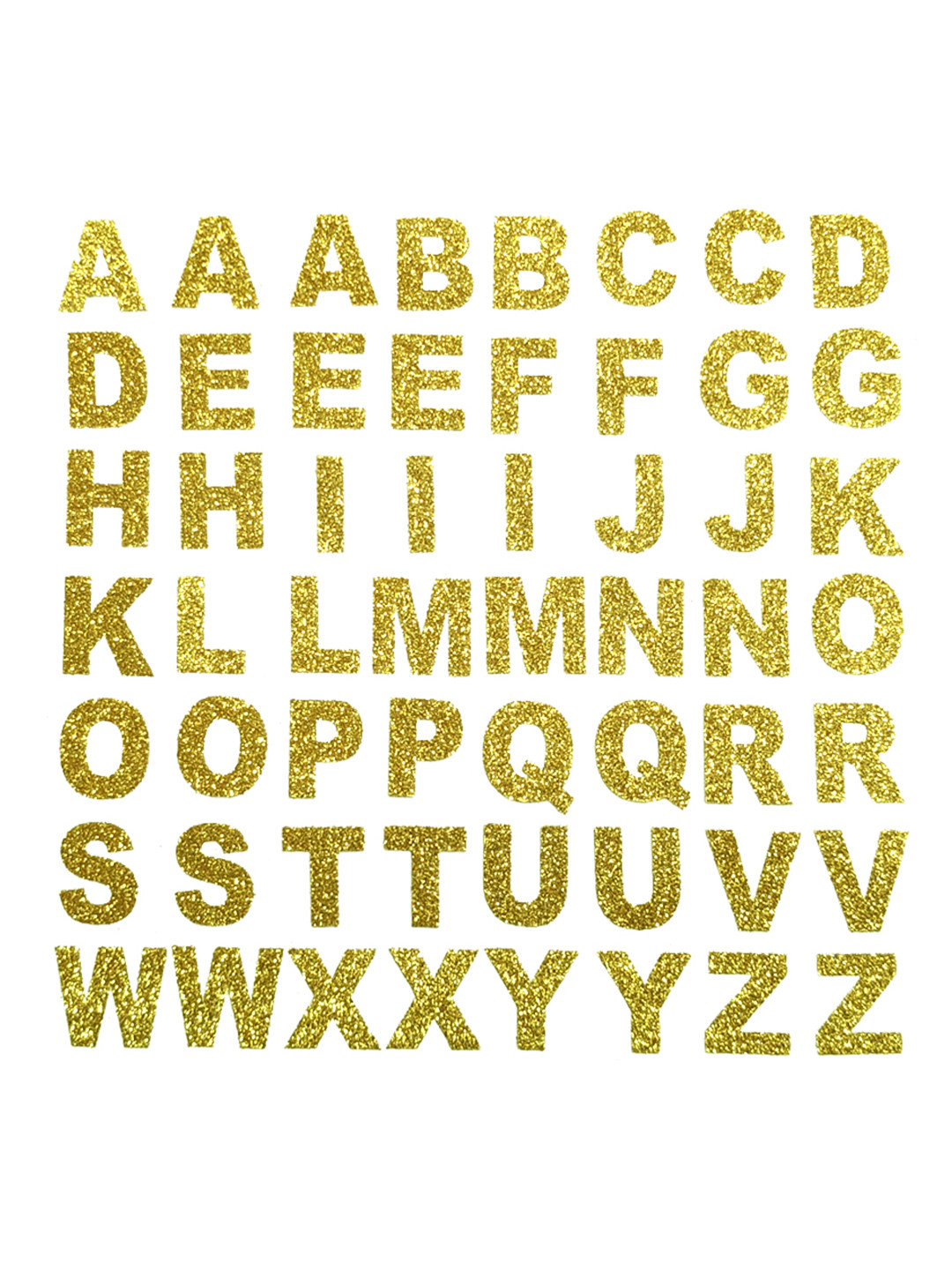 Comet Busters Gold Toned Self Adhesive Alphabets 3D Stickers