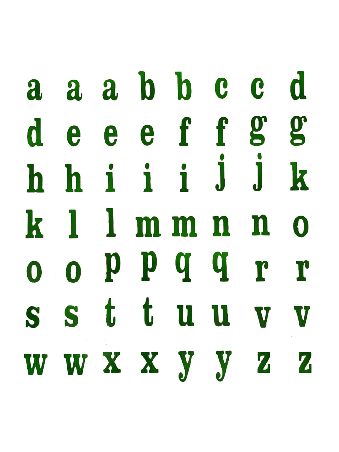 Comet Busters Green Self Adhesive Alphabets 3D Stickers