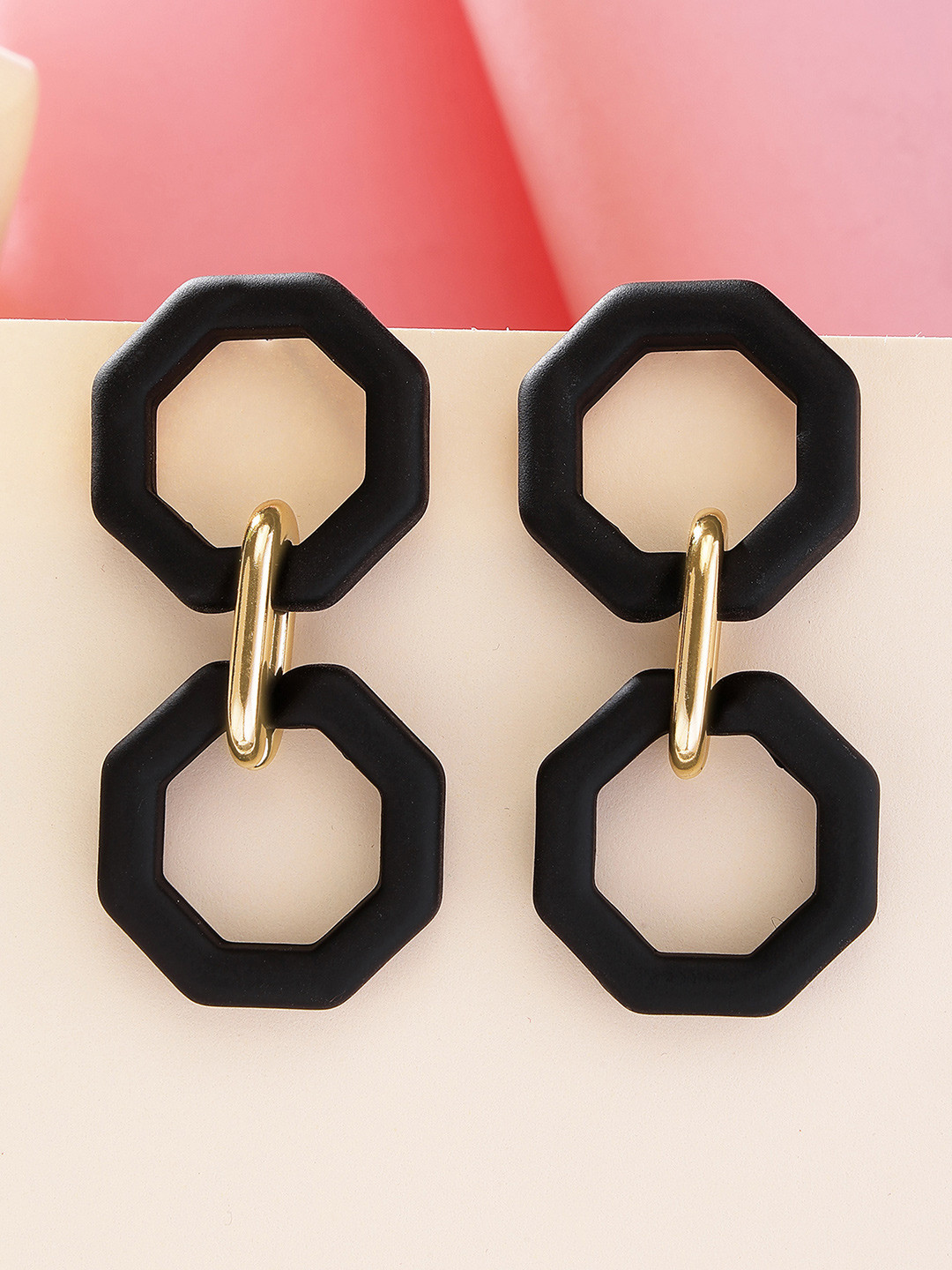 Bohey by KARATCART Contemporary Matte Finish Drop Earrings