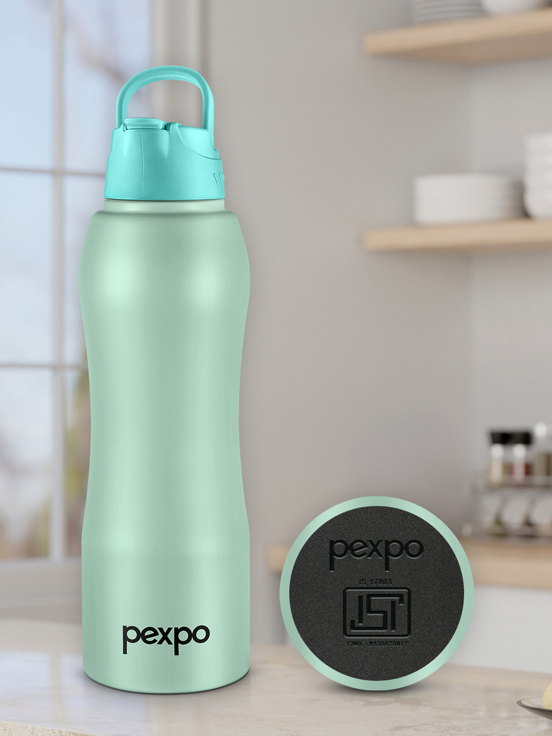 Pexpo Belly Sea Green Stainless Steel Single Wall Vacuum Sipper - 750ml