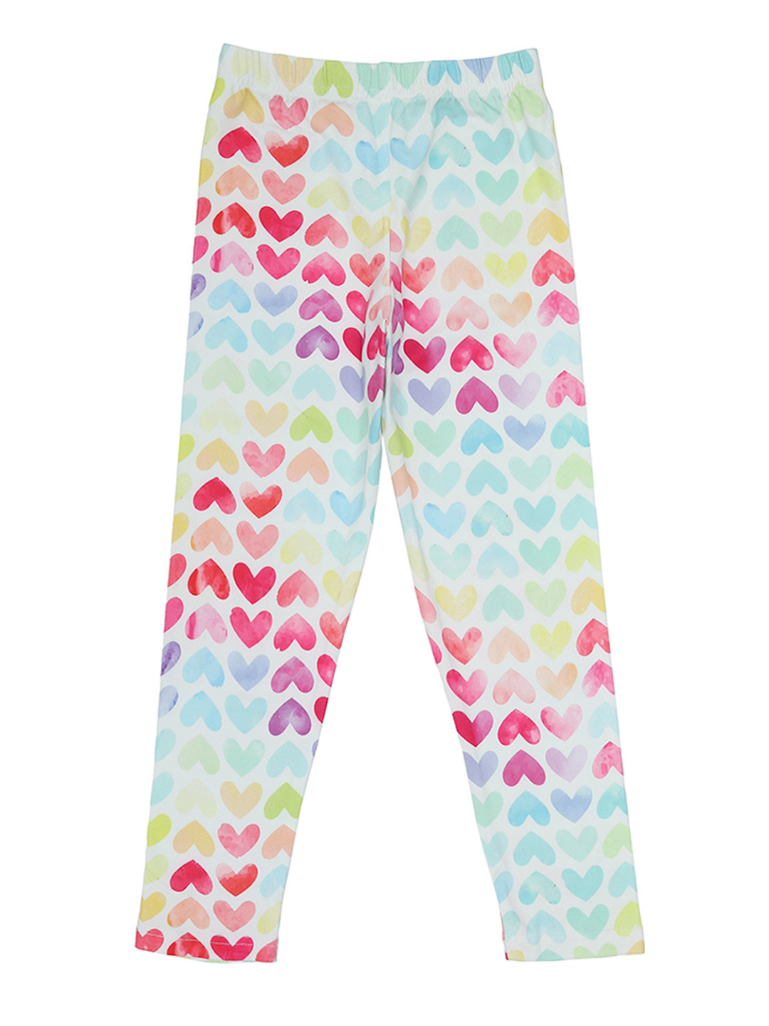 Doodle Girls Heart Printed Ankle Length Leggings