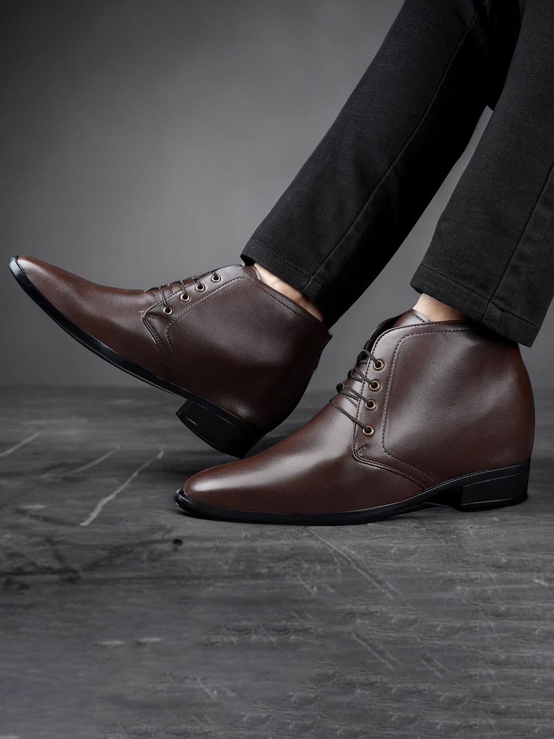 Bxxy Men Hidden Elevator Formal Lace-up Boots