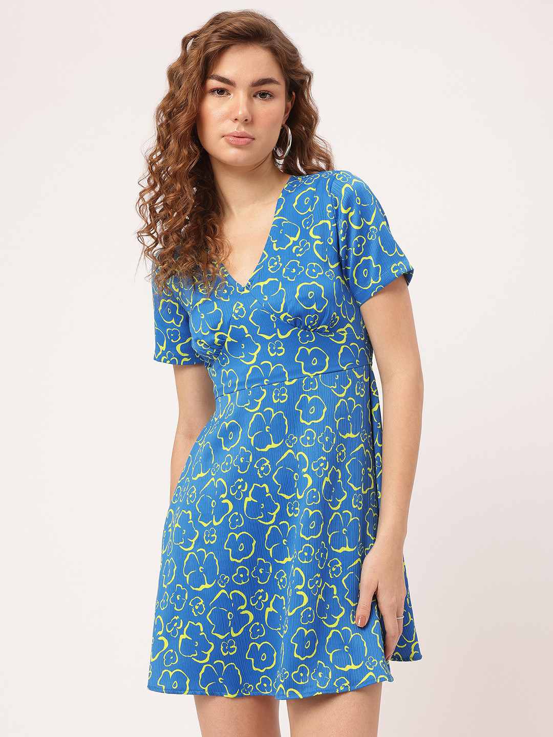 DressBerry Printed Mini Empire A-Line Dress
