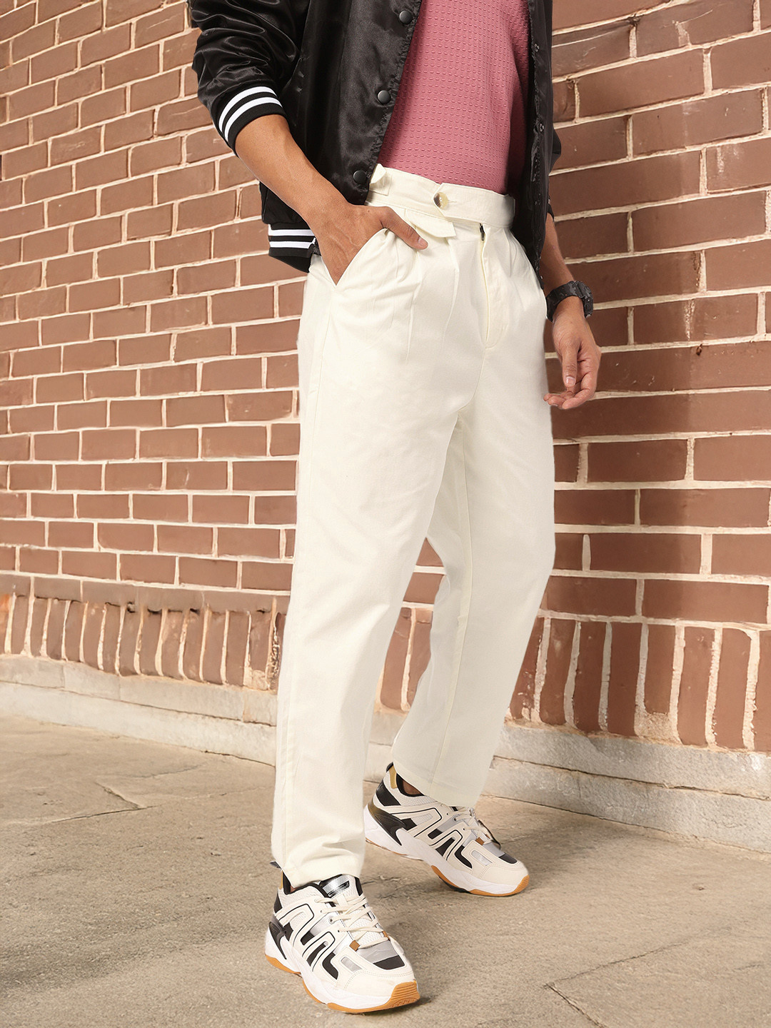 Kook N Keech Men Styles Adjustable Tab Pleated Trousers