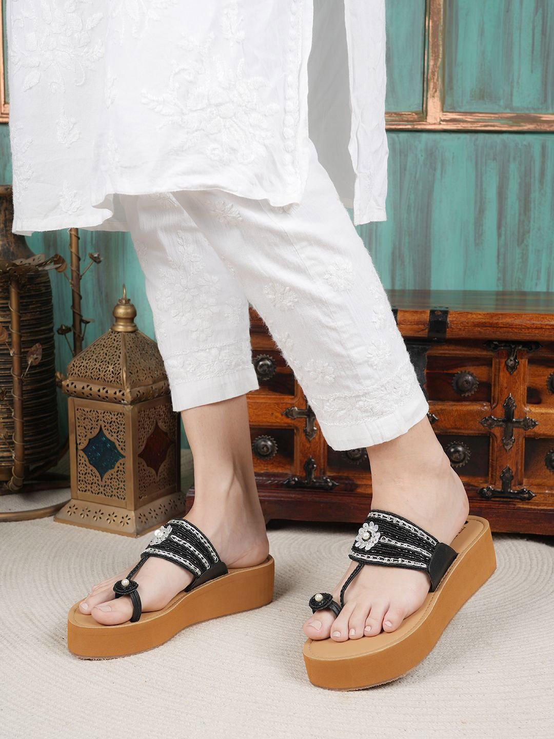 Anouk Women Ethnic Flatform Sandals