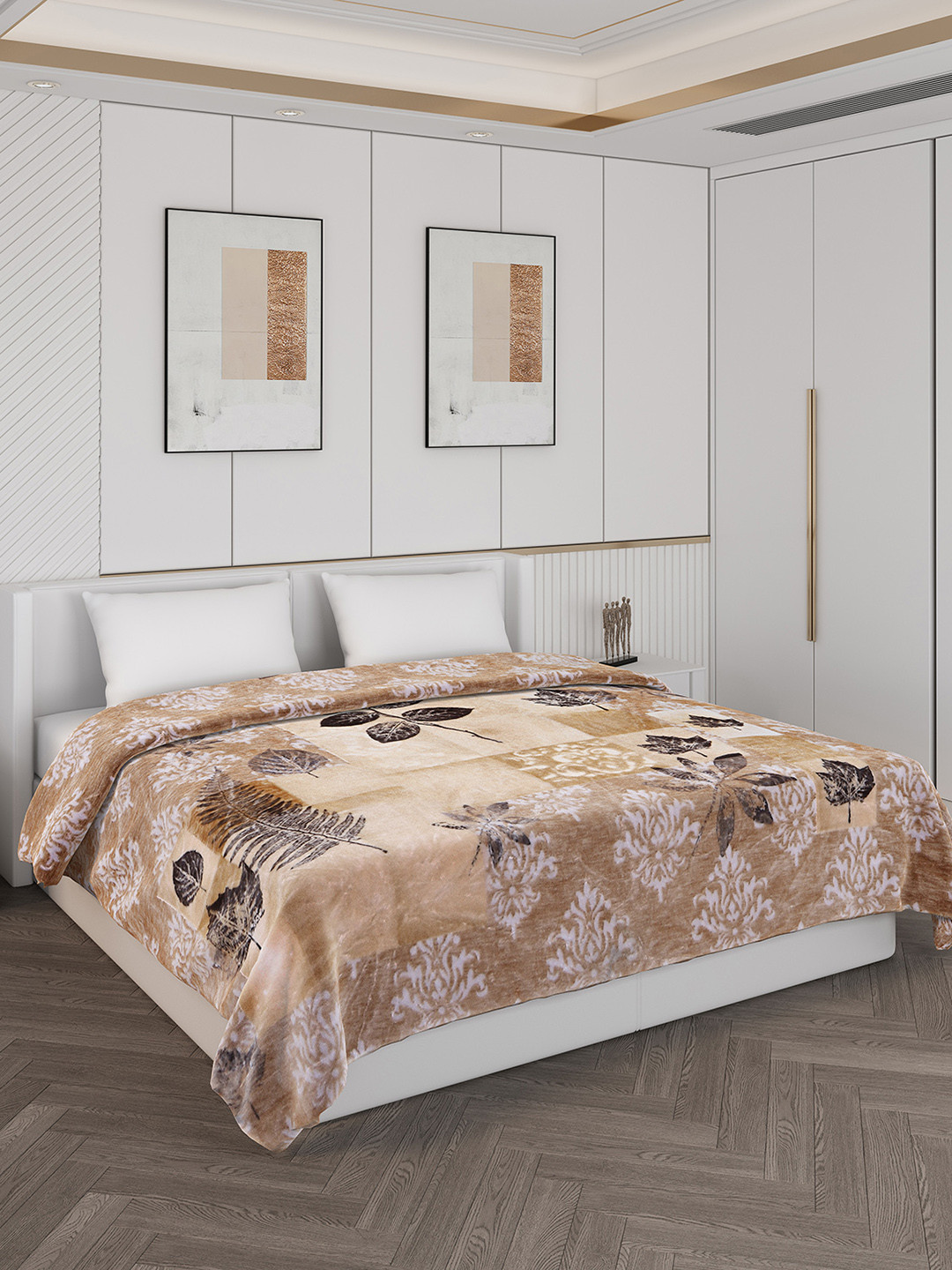 Monte Carlo Pink & Black Abstarct Mild Winter 800 GSM Double Bed Blanket