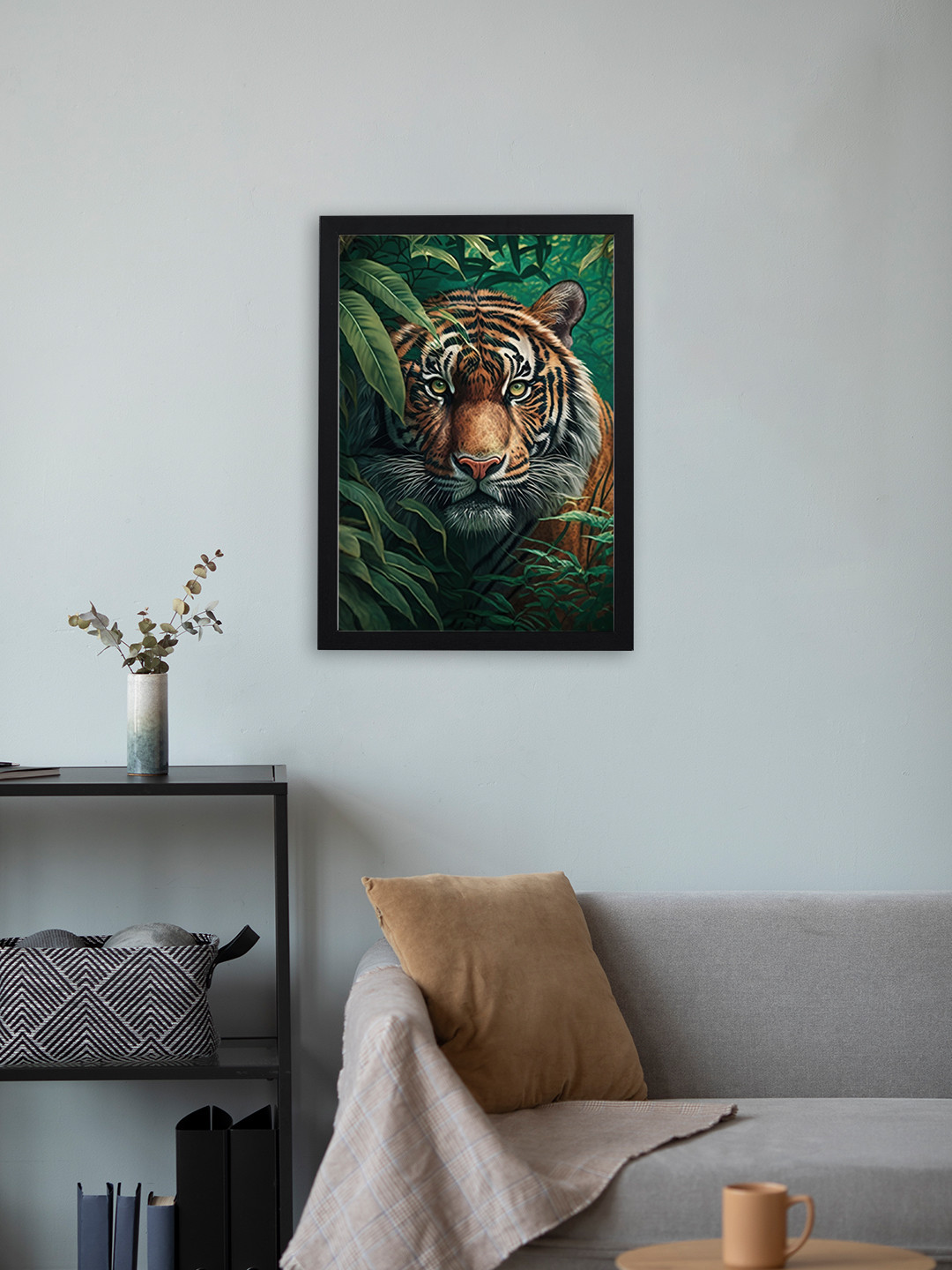 Giftii TigerIn Frame Wood Wall Rectangle Paintings Wall Art - 9x13In