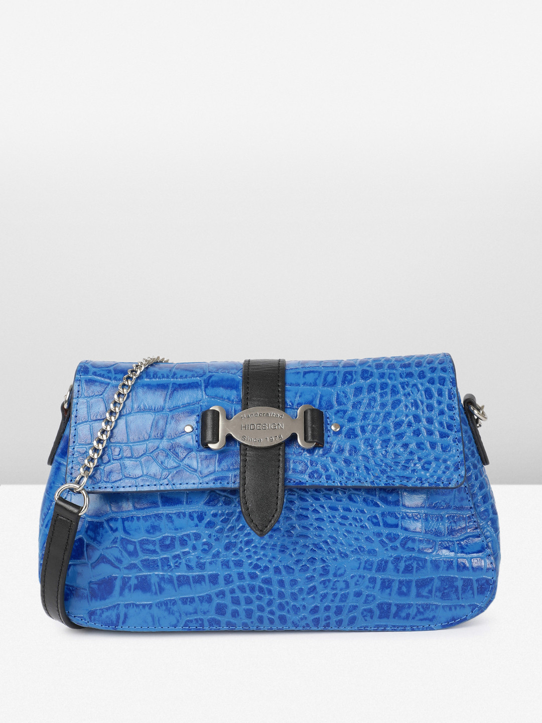 Hidesign SANTIAGO Textured Blue Leather Sling Bag